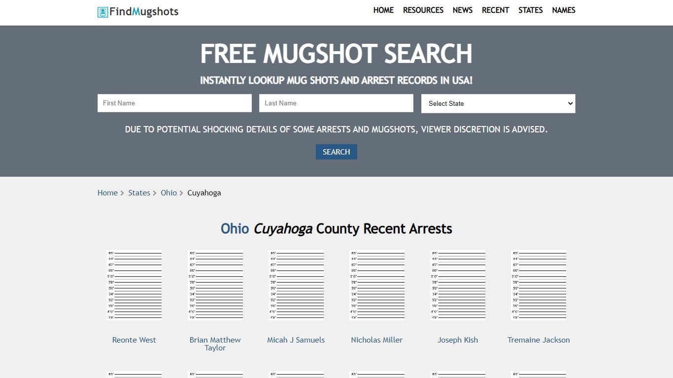 Find Cuyahoga Ohio Mugshots - Find Mugshots